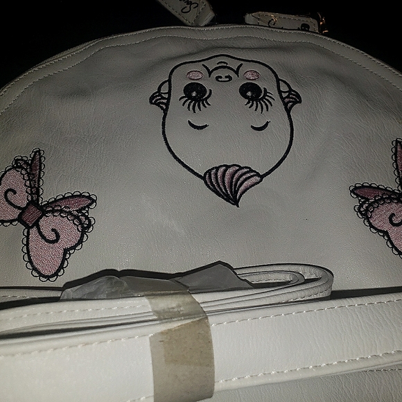 Sourpuss Nomad 1920's Kewpie Doll Baby Pink Bows Hearts Purse Vegan Leather Bag - Picture 8 of 11